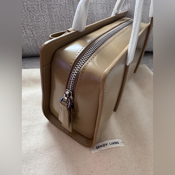 Sandy Liang Recital Bag In Taupe Leather New With Tag - Picture 6 of 11
